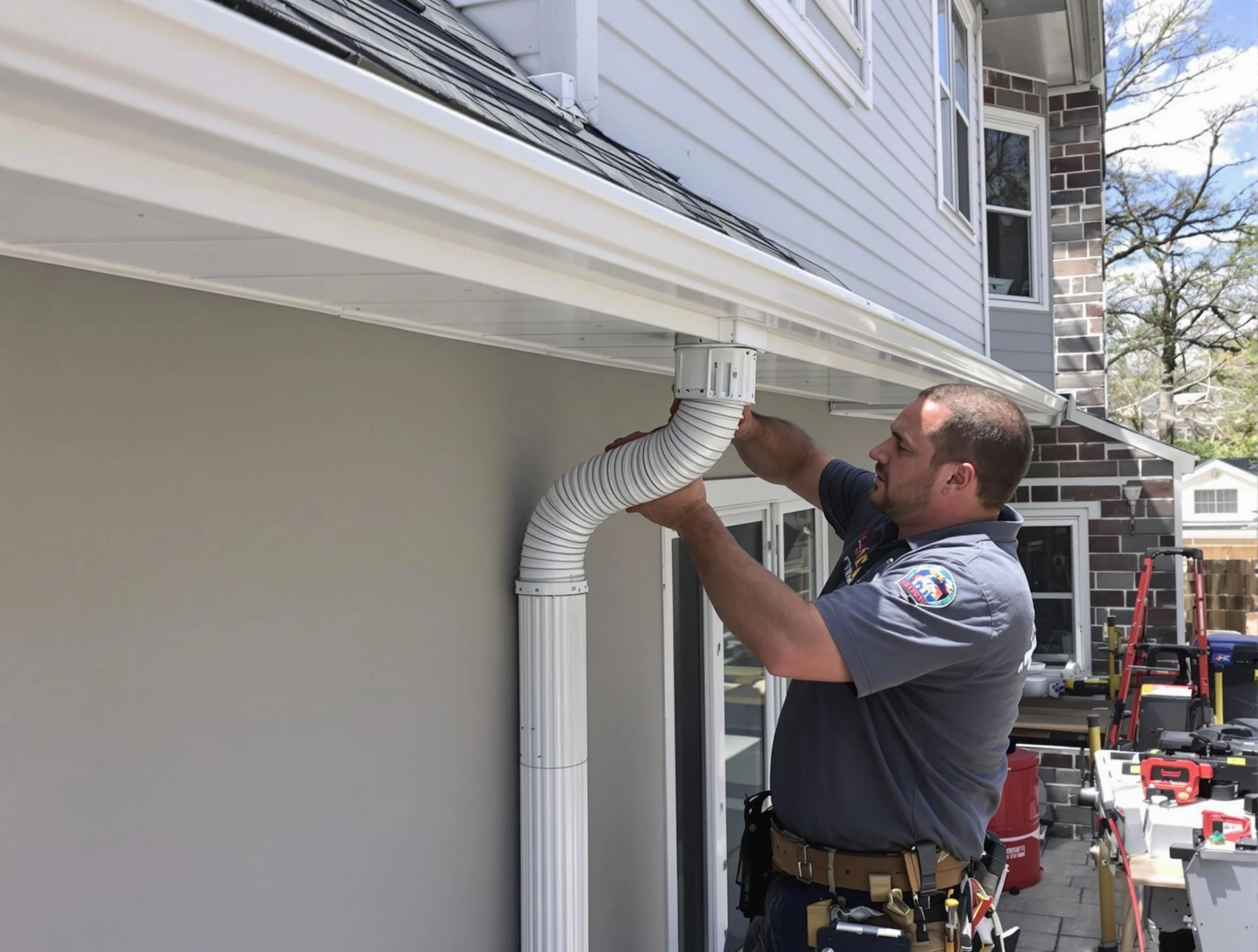 Downspouts installed by University Heights Roofing Company to guide water away in University Heights, OH